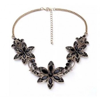 Fashion Bohemian chain Chokers chunky big statement Flower Stone Beads necklaces Collars